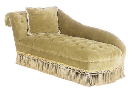 A BUTTON-TUFTED UPHOLSTERED RECAMIER,