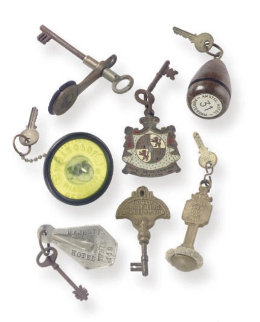 A GROUP OF MISCELLANEOUS HOTEL KEYS,