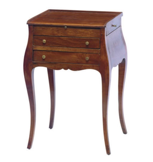 A PAIR OF GERMAN WALNUT WRITING TABLES,