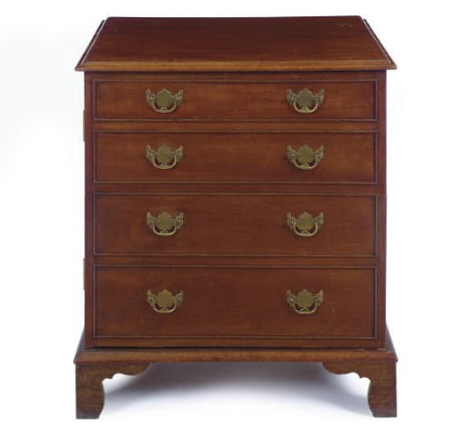 A GEORGE III MAHOGANY CUPBOARD,