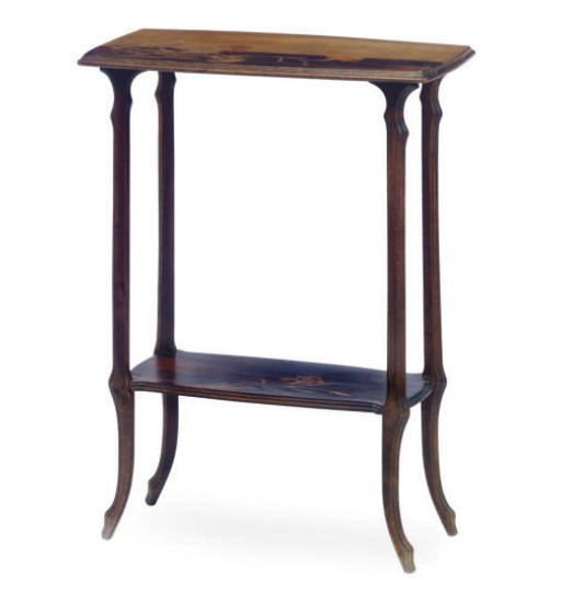 A FRUITWOOD AND MARQUETRY SIDE TABLE