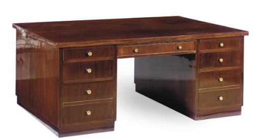A FRENCH ART DECO ROSEWOOD PARTNER'S DESK**,