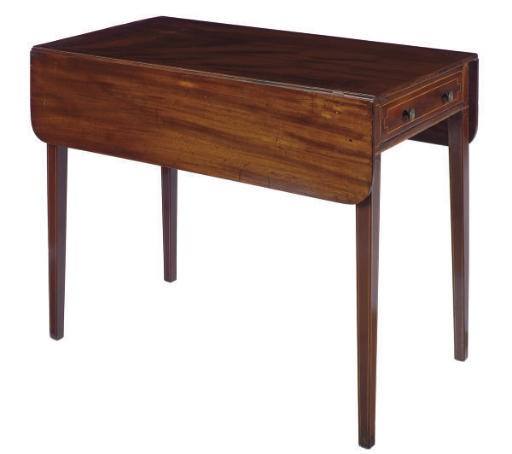 AN AMERICAN FEDERAL INLAID-MAHOGANY PEMBROKE TABLE,