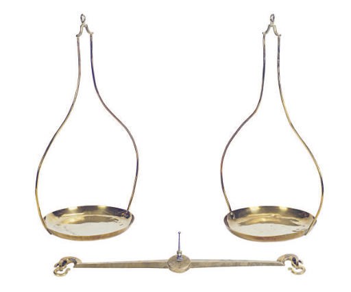 AN ENGLISH POLISHED BRASS SCALE,