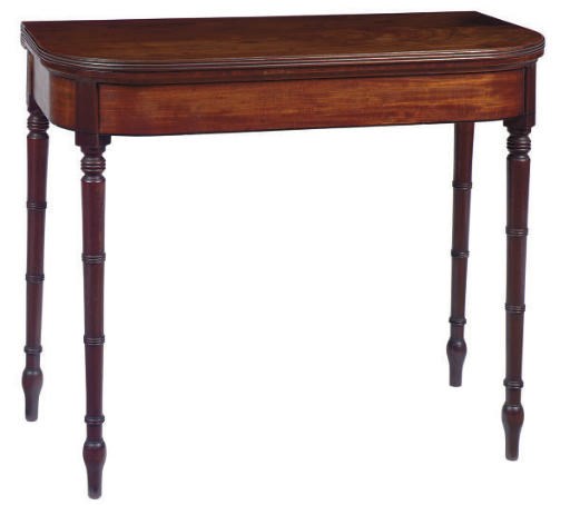 AN AMERICAN MAHOGANY CARD TABLE,