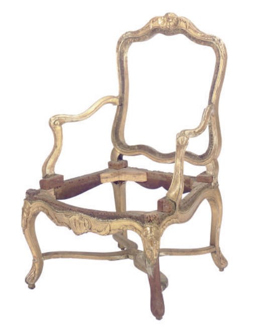 A LOUIS XV GILTWOOD FAUTEUIL,