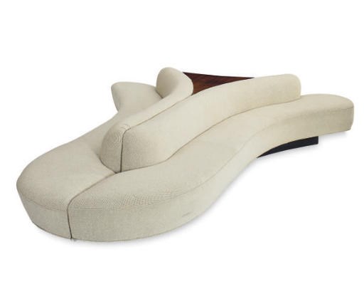 AN UPHOLSTERED DOUBLE SOFA,