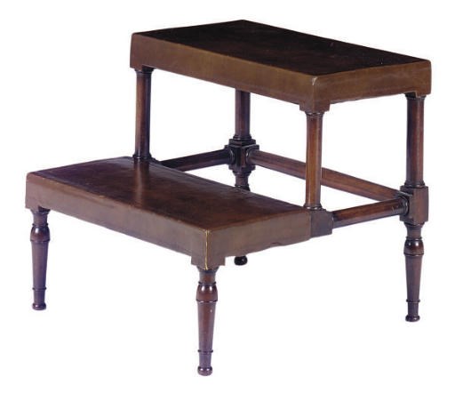 A SET OF REGENCY MAHOGANY BED-STEPS,