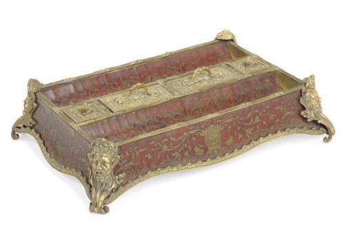 A FRENCH GILT-METAL MOUNTED BOULLE MARQUETRY INKSTAND**,