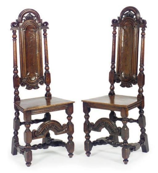 A PAIR OF NORTH EUROPEAN WALNUT SIDE CHAIRS,