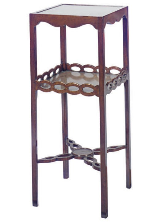 AN ENGLISH MAHOGANY ETAGERE,