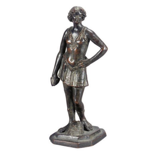AN ITALIAN BRONZE FIGURE OF DAVID,