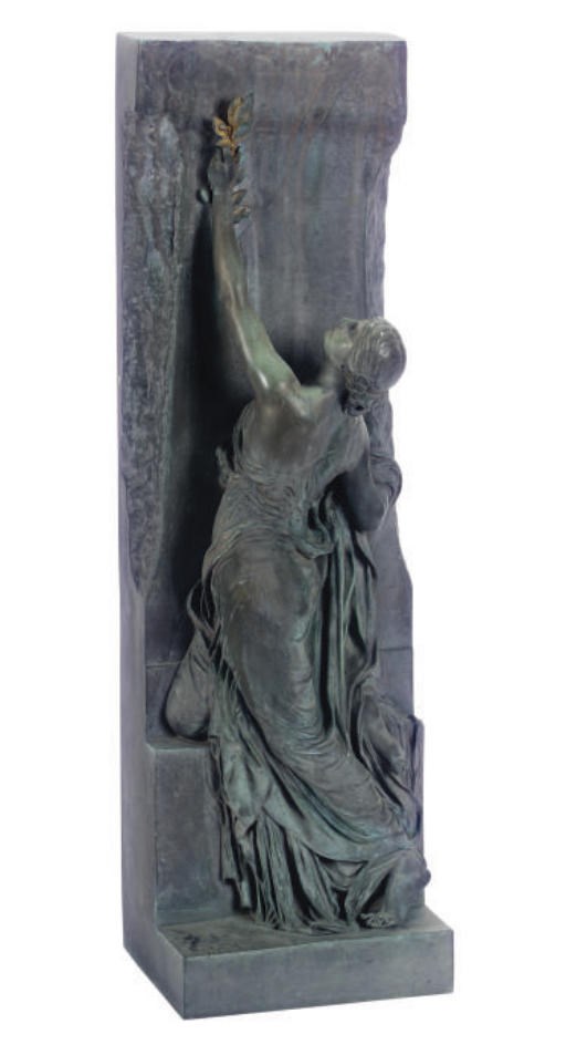 A FRENCH PATINATED AND GILT-BRONZE FIGURE OF A MAIDEN,