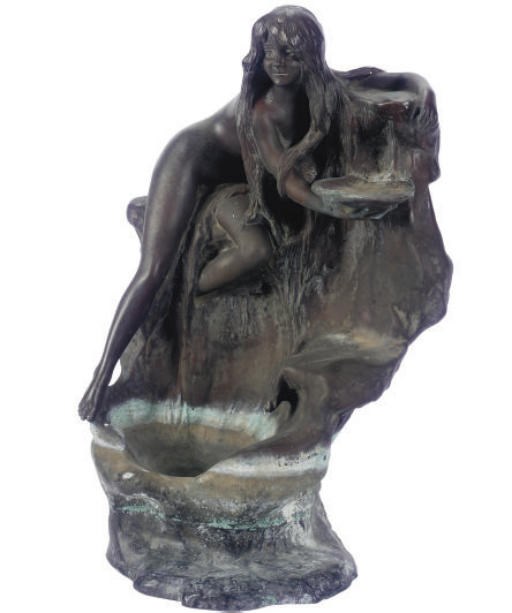 A FRENCH PATINATED BRONZE FIGURAL VIDE-POCHE,