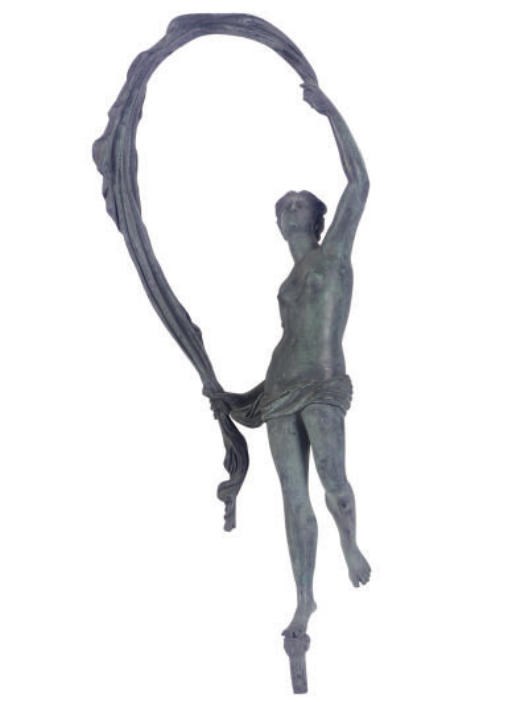 A BRONZE FIGURE OF A NYMPH,