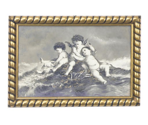 A GERMAN PAINTED PORCELAIN PLAQUE,