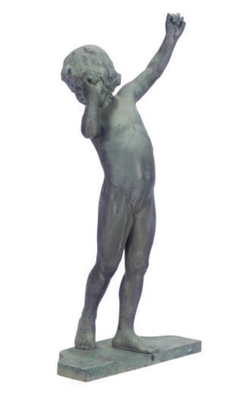 A FRENCH BRONZE FIGURE OF A GIRL,