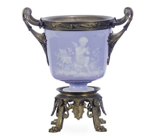 A GILT-BRONZE MOUNTED PATE-SUR-PATE JARDINIERE,