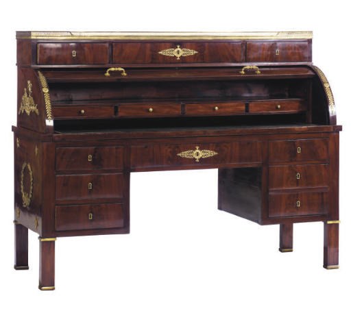 A NORTH EUROPEAN GILT-METAL MOUNTED MAHOGANY BUREAU,