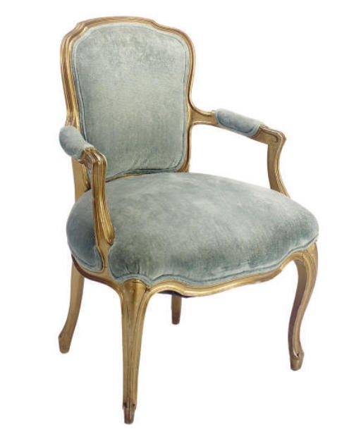 A SET OF SIX FRENCH GILTWOOD FAUTEUILS,