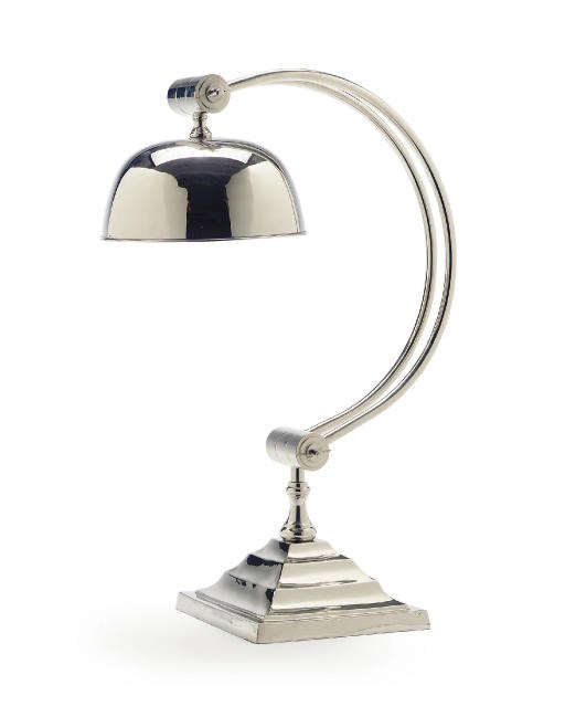 A CHROMED-METAL ADJUSTABLE TABLE LAMP,