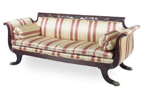 AN AMERICAN CLASSICAL MAHOGANY SOFA,