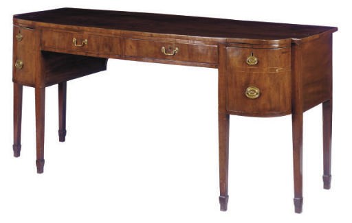 AN ENGLISH MAHOGANY SIDEBOARD,