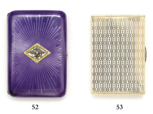 A jewelled enamelled gold cigarette-case
