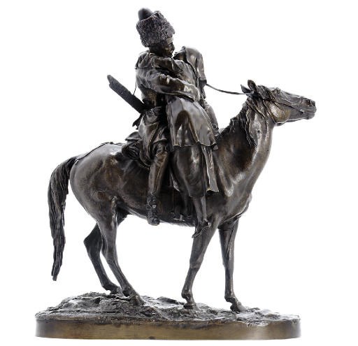 A bronze group of the Cossack's Farewell