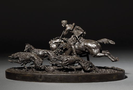 A bronze hunting group