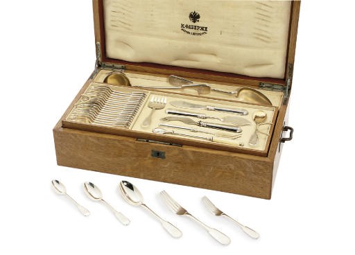 A silver and parcel-gilt table-service