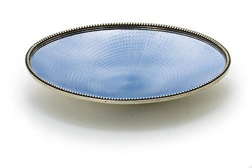 A silver-gilt and guilloché enamel dish