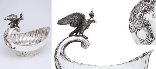 A highly Important monumental silver presentation punch bowl formed as a kovsh