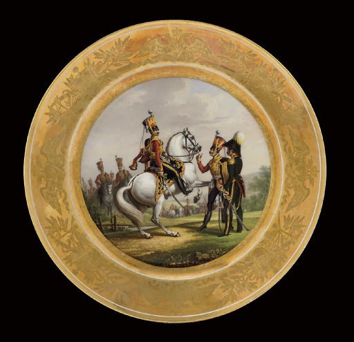 A porcelain Military plate