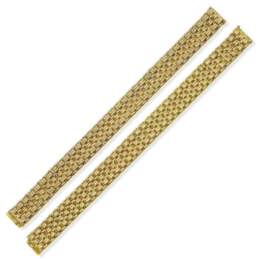 A PAIR OF GOLD AND DIAMOND BRACELETS, BY BOUCHERON