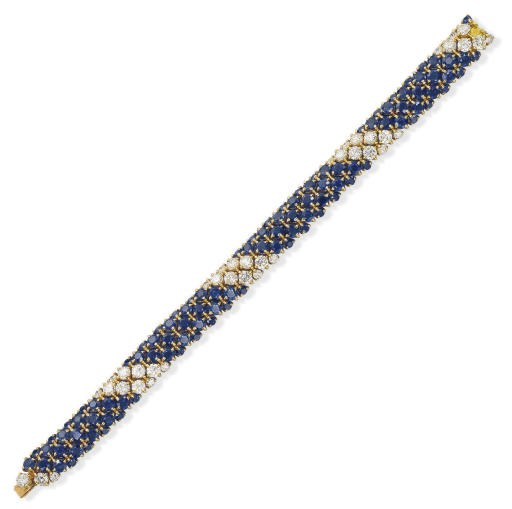 A SAPPHIRE AND DIAMOND BRACELET, BY VAN CLEEF & ARPELS