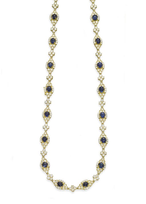 A SAPPHIRE AND DIAMOND SAUTOIR, BY MOUAWAD