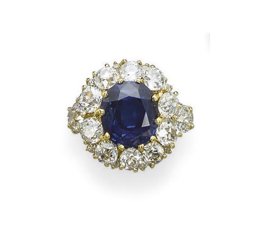 A SAPPHIRE AND DIAMOND RING, BY CARVIN FRENCH