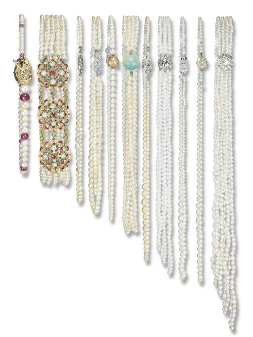 A GROUP OF PEARL AND MULTI-GEM NECKLACES