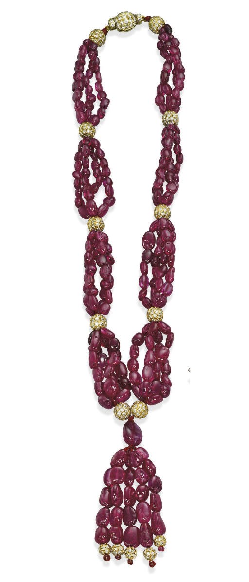 A RUBY AND DIAMOND NECKLACE