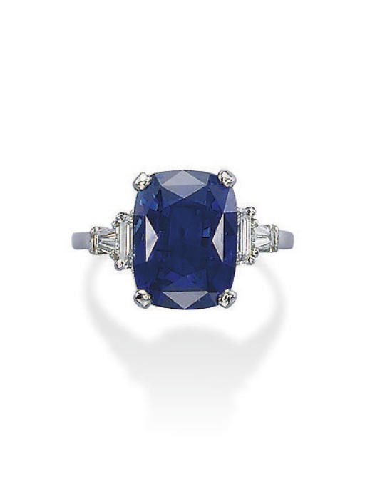 A SAPPHIRE AND DIAMOND RING, BY BULGARI