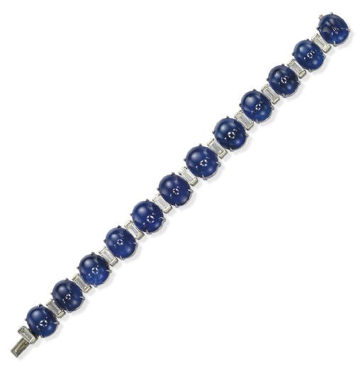 A SAPPHIRE AND DIAMOND BRACELET, BY BULGARI