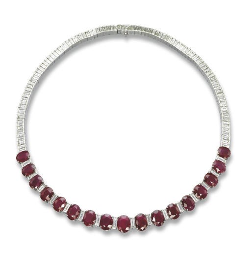 A RUBY AND DIAMOND NECKLACE, BY FÜRST