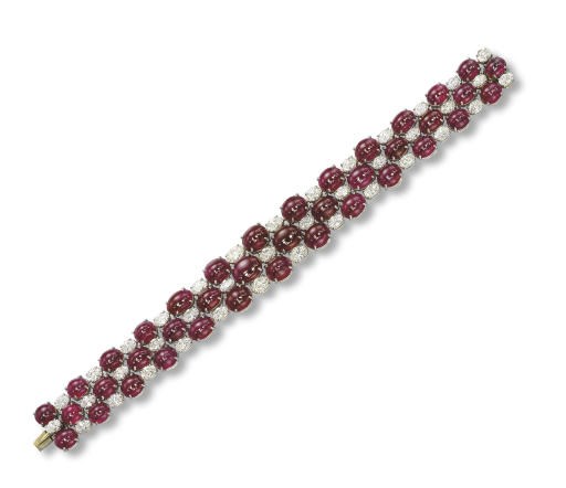 A RUBY AND DIAMOND BRACELET, BY BULGARI