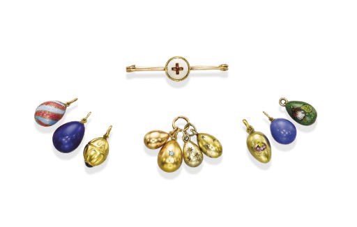 A GROUP OF ANTIQUE RUSSIAN ENAMEL JEWELS