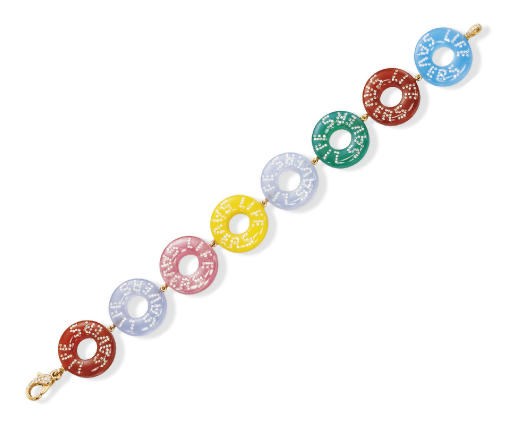 A MULTI-GEM AND DIAMOND 'LIFE SAVERS' BRACELET, BY SUZANNE SYZ