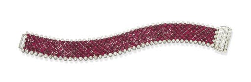 A RUBY AND DIAMOND BRACELET, BY ALETTO BROTHERS