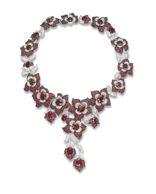 A RUBY AND DIAMOND 'FLOWER' NECKLACE, BY MICHELE DELLA VALLE