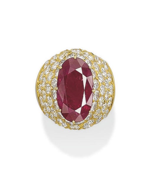 A RUBY AND DIAMOND RING, BY VAN CLEEF & ARPELS
