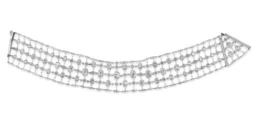 A FINE BELLE EPOQUE DIAMOND 'COLLIER RESILLE', BY CHAUMET